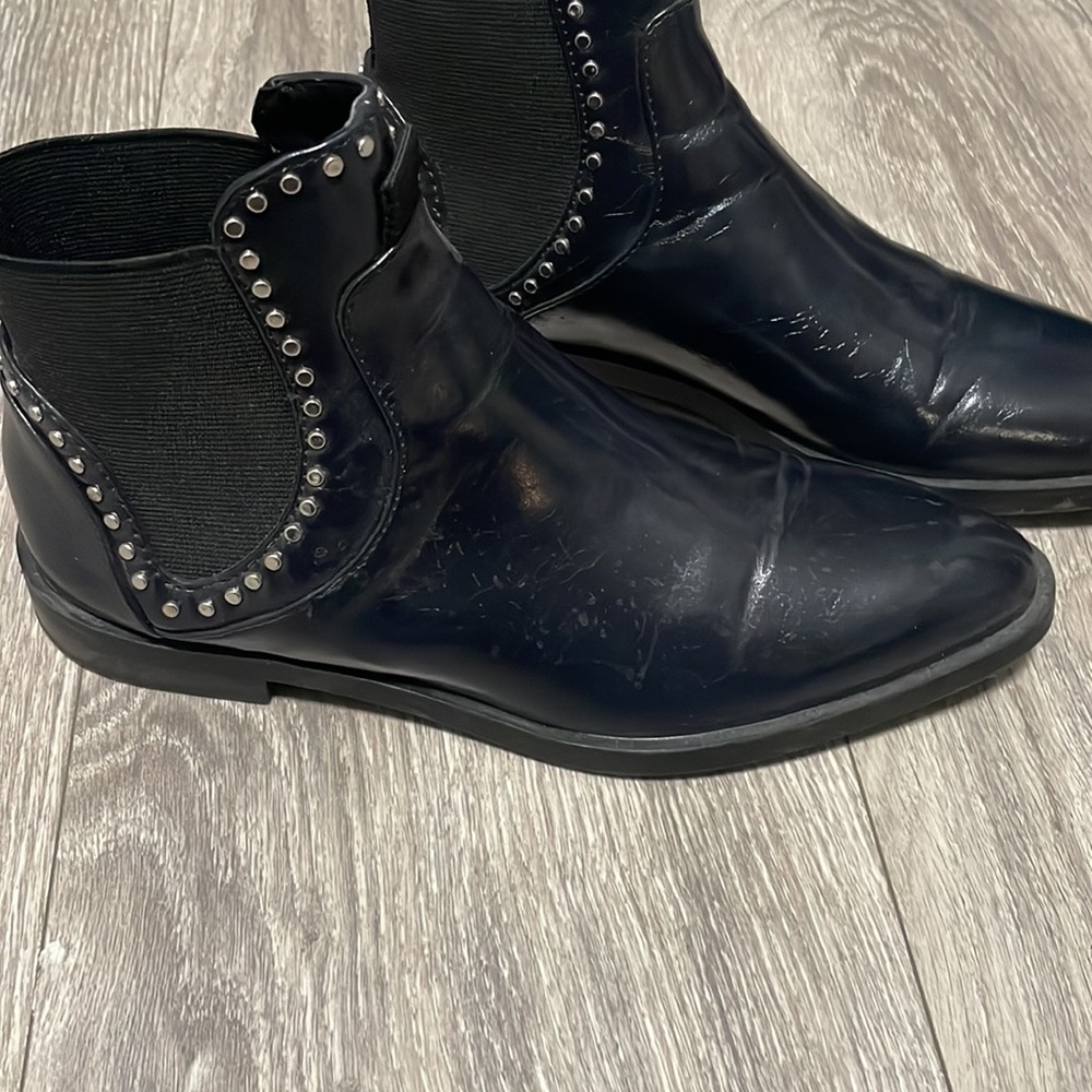 Zara black stud ankle flat boots - Picture 4 of 5
